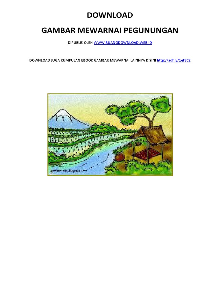 gambar mewarnai pegunungan pdf