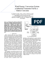 Control of A Wind Energy Conversion System Based On An Induction Generator Fed by A Matrix-Converter