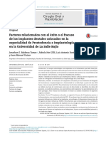 Factores Relacionados Con El Éxito o El Fracaso de Los Implantes Dentales