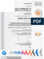 OHSAS 18001 Grupo Rallo Valido Hasta Febrero 2018
