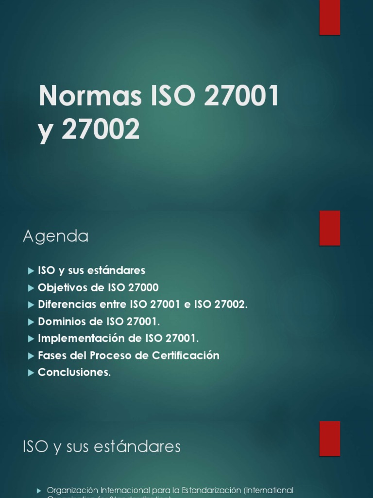 Diferencias entre ISO 27001 y 27002 | PDF | Organización internacional ...