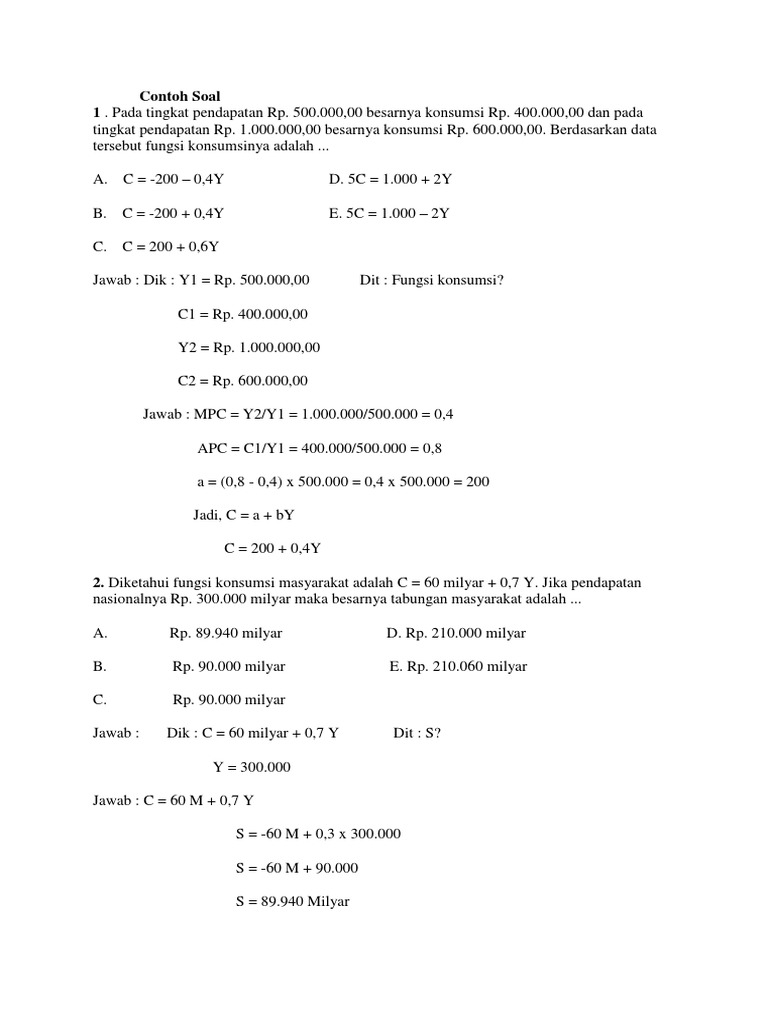 Fungsi Konsumsi Tabungan