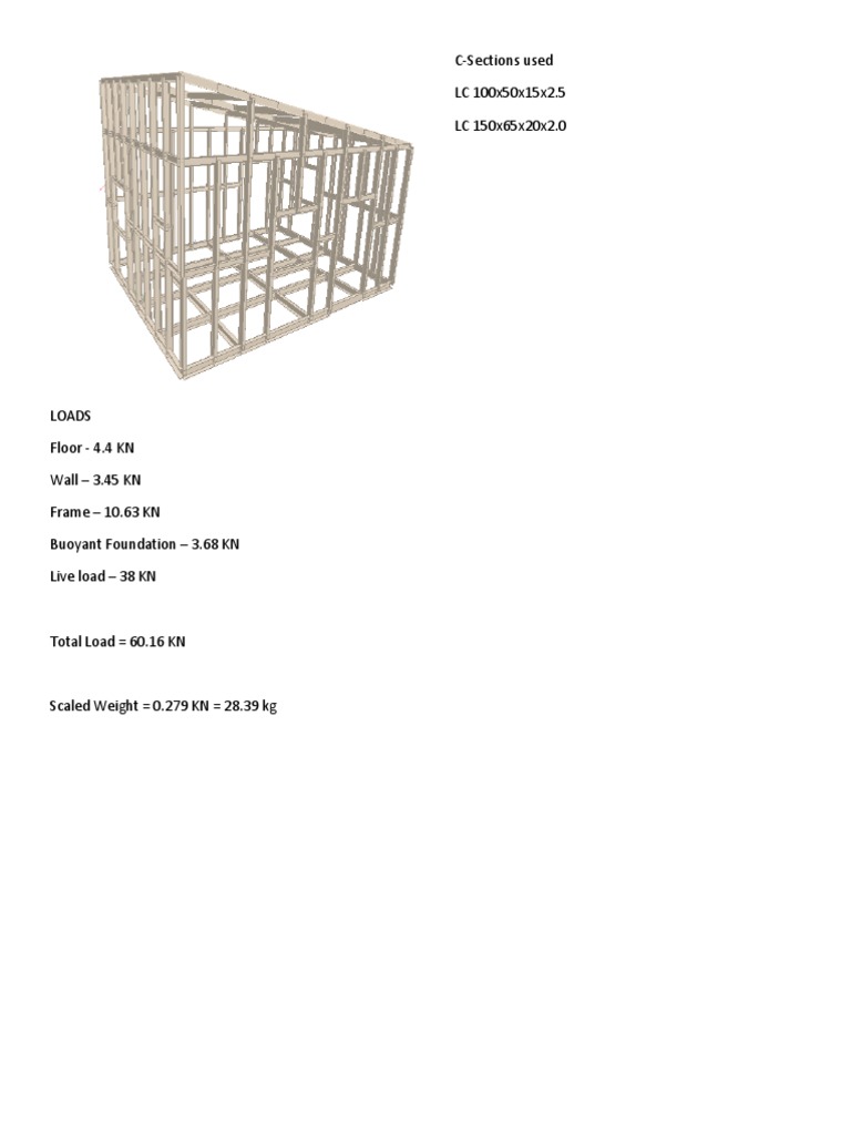 C-Sections Used LC 100x50x15x2.5 LC 150x65x20x2.0 | PDF