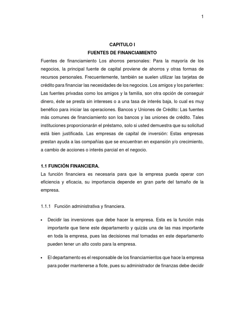Fuentes de Financiamiento Empresarial | PDF | Compartir (Finanzas) | Bancos