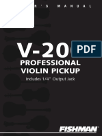 Manual de Instrucciones Del Pickup para Violín Fishman V 200