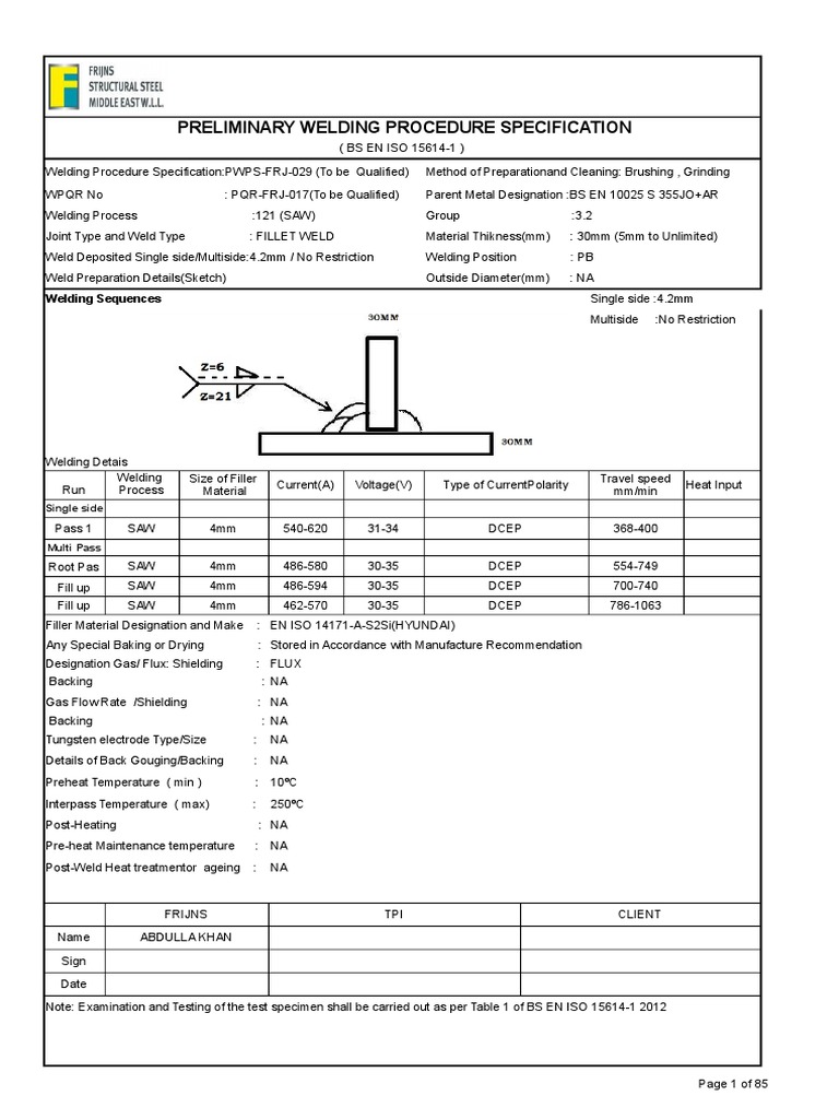 1. Welder WQT.xls Welding Structural Steel