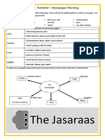 Newspaper Planning Sheet