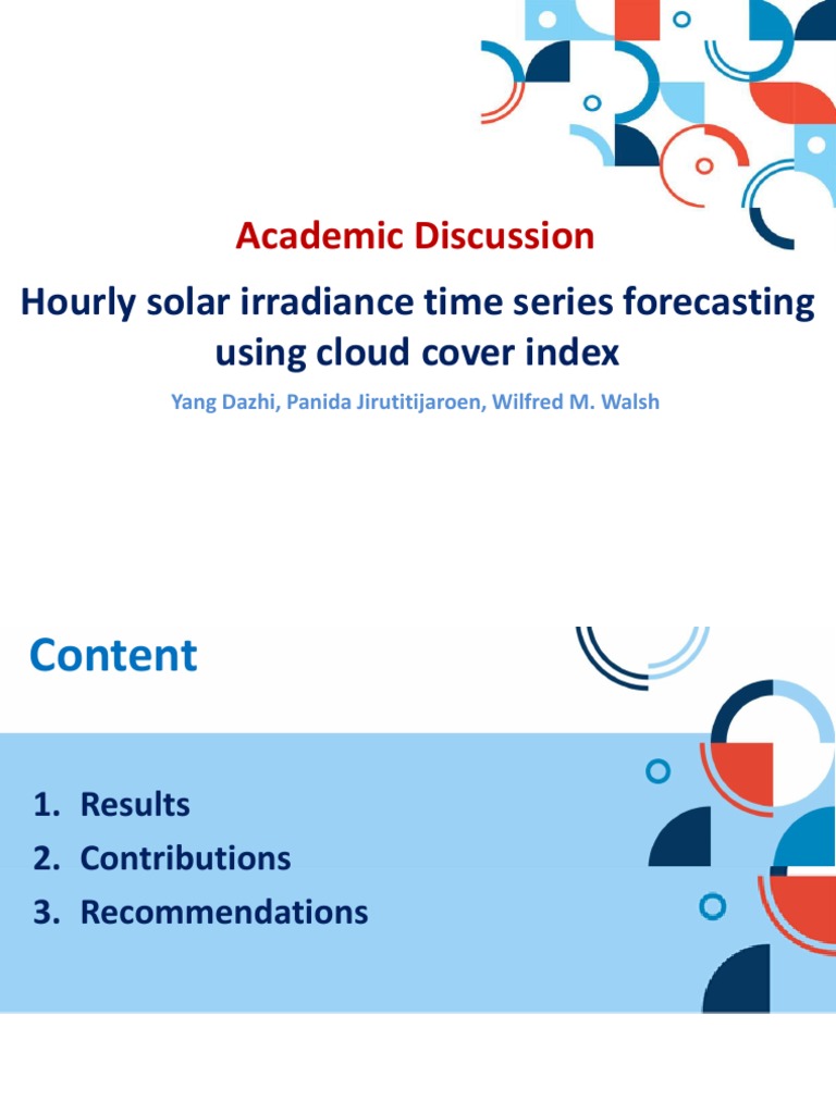 Solar Irradiance Forecasting Models | PDF