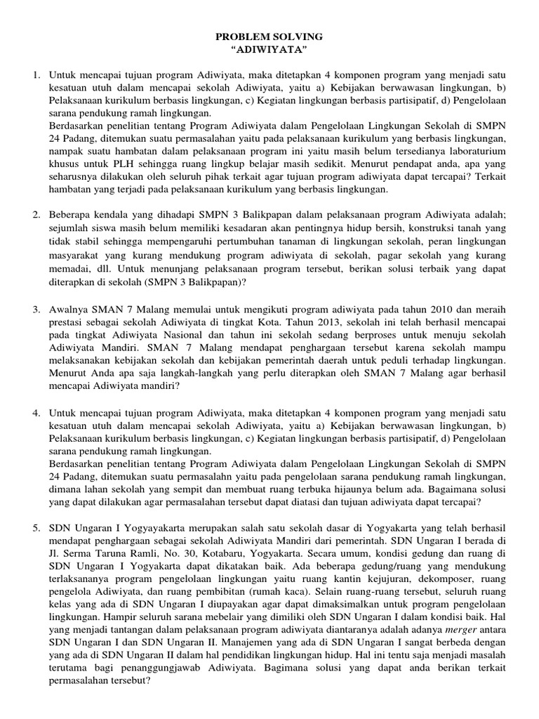 Problem Solving Fix | PDF | Karier & Perkembangan | Bisnis