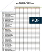 Attendance Sheet