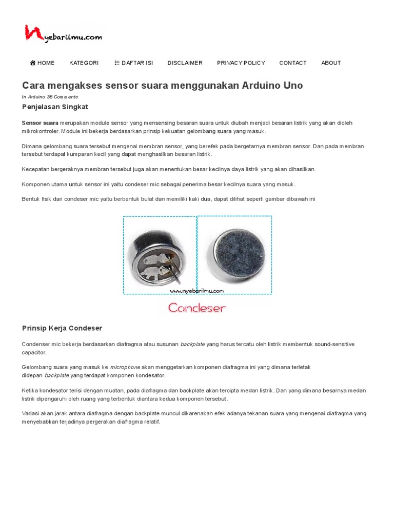 Cara Mengakses Sensor Suara Menggunakan Arduino Uno | PDF