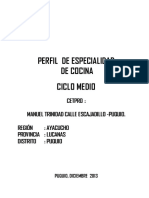 Perfil de Especialidad Cocina