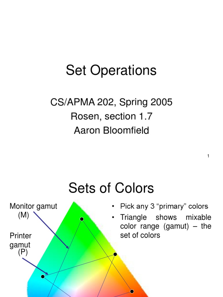 Set Operations: Union, Intersection, Difference | PDF | Intersection ...