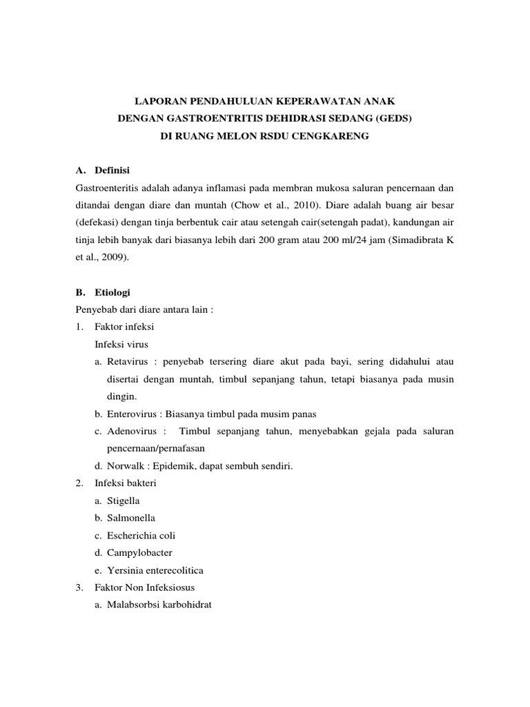 Laporan Pendahuluan Keperawatan Anak Diare