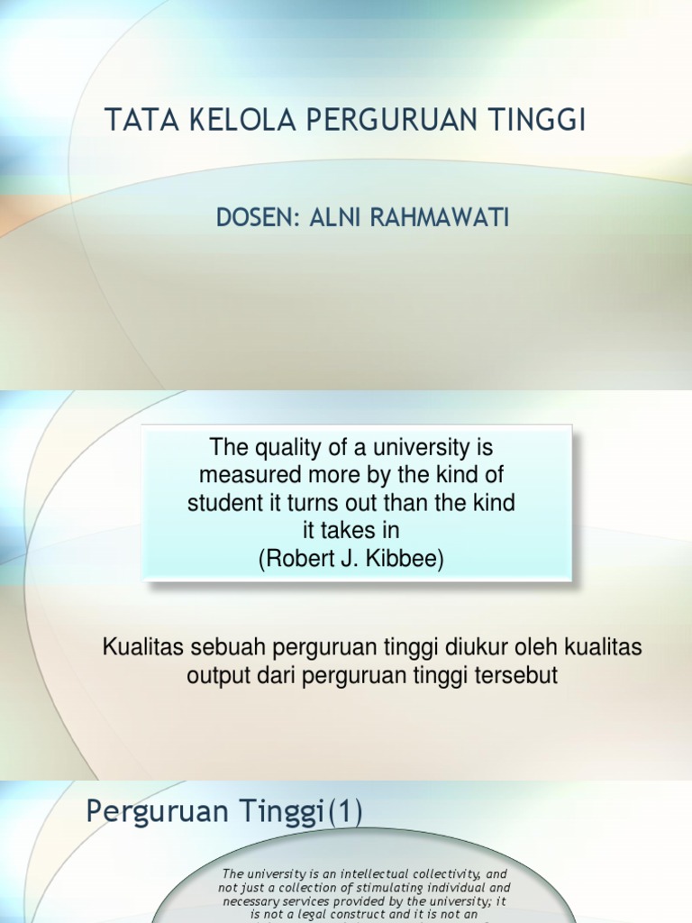 Tata Kelola Perguruan Tinggi | PDF