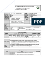 Islamic University of Technology: MCE 4791 Engineering Economics Course Outline and Course Plan