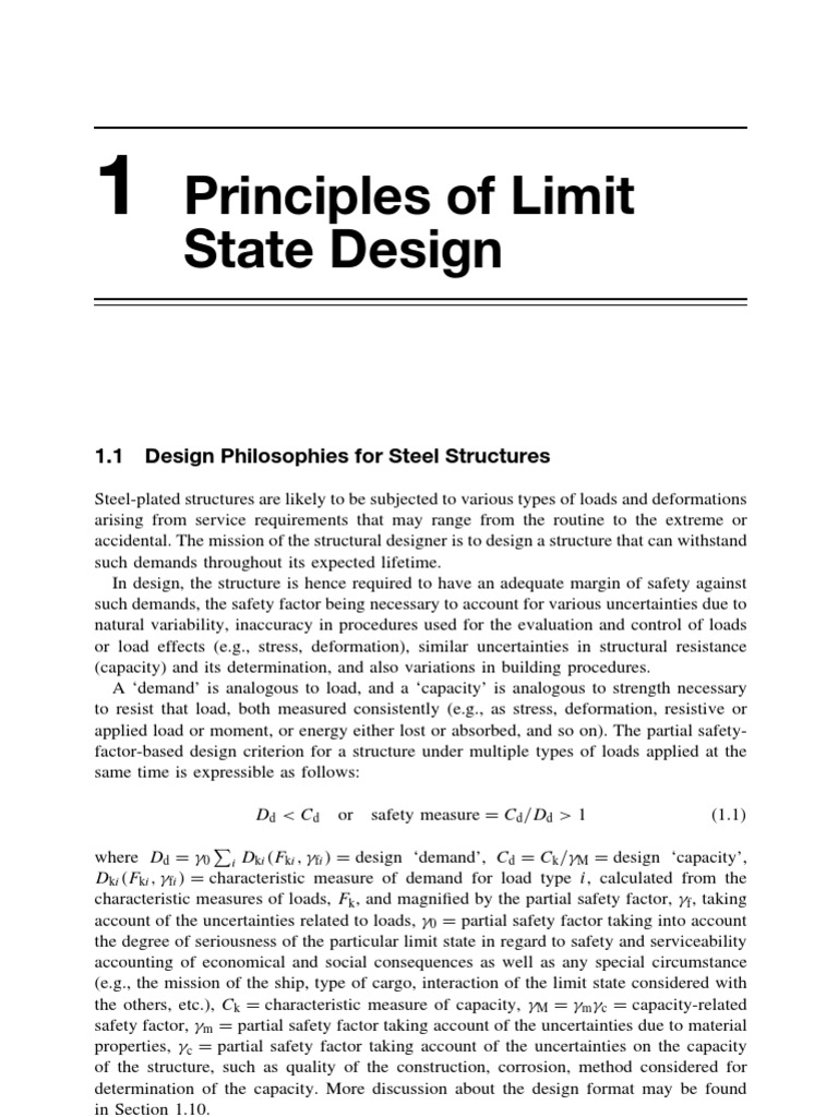 1 Principles of Limit State Design Strength Of Materials Yield