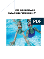 Proyecto de Colonia de Vacaciones 2018