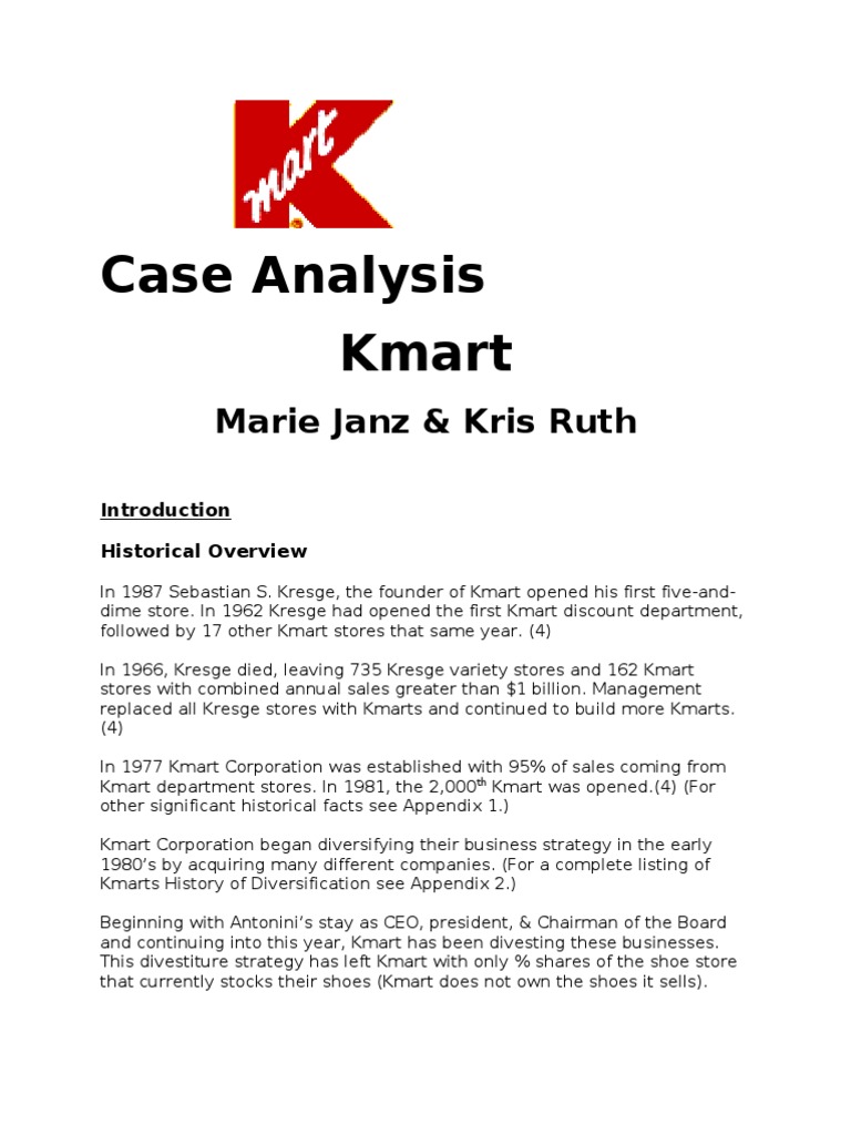 Kmart Case Analysis PDF Kmart Retail