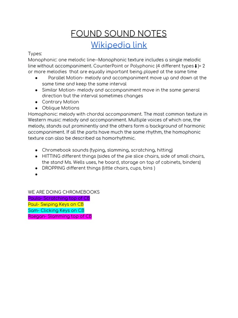 Sound Exploration for Music Students | PDF