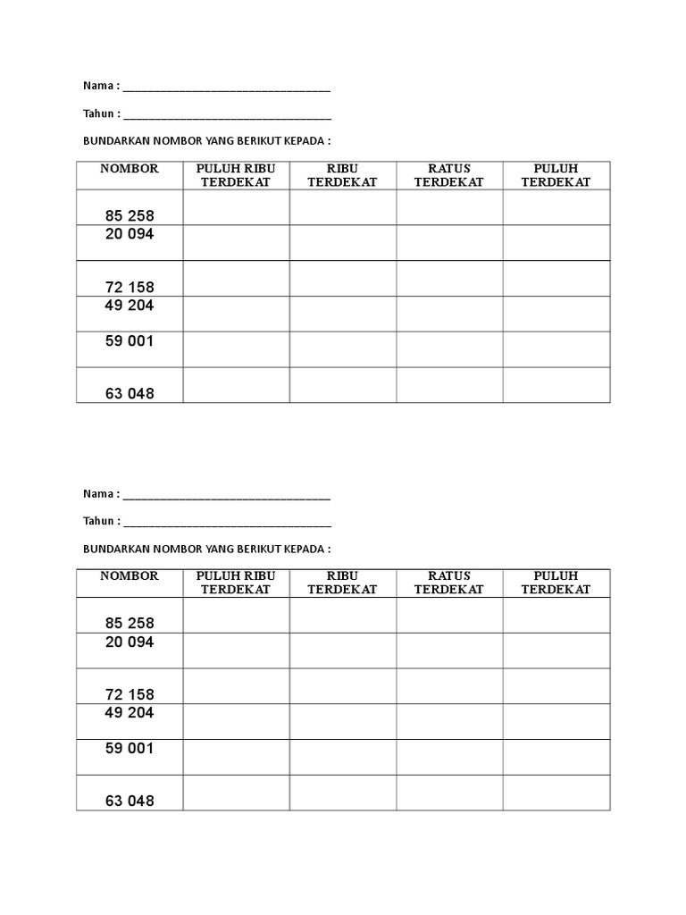 Pembundaran Angka Terdekat | PDF