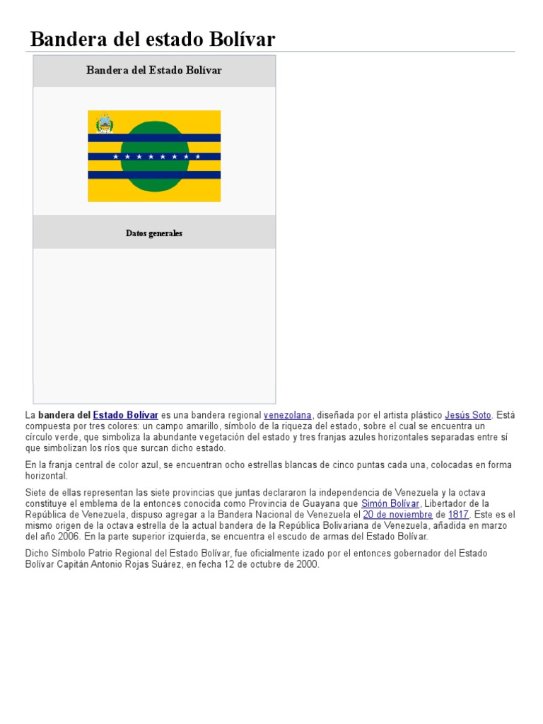 Bandera Del Estado Bolívar | PDF | Ciencias sociales