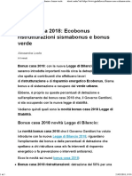 Bonus Casa 2018 Ecobonus Ristrutturazioni Sismabonus e Bonus Verde