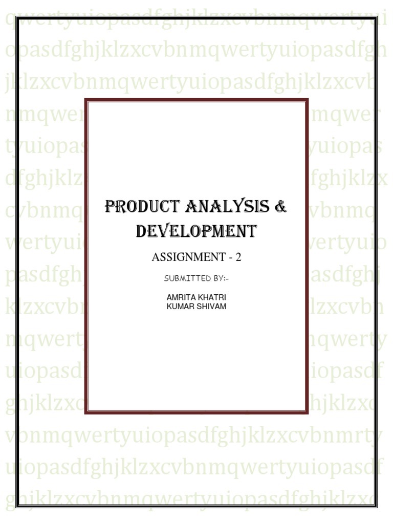 Product Analysis & Development: Assignment - 2 | PDF | Clothing | Textiles