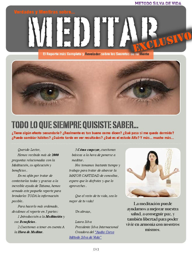 Beneficios de La Meditacion PDF | PDF | Meditación | Mente