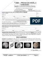 19a OBA - Prova Nível 2