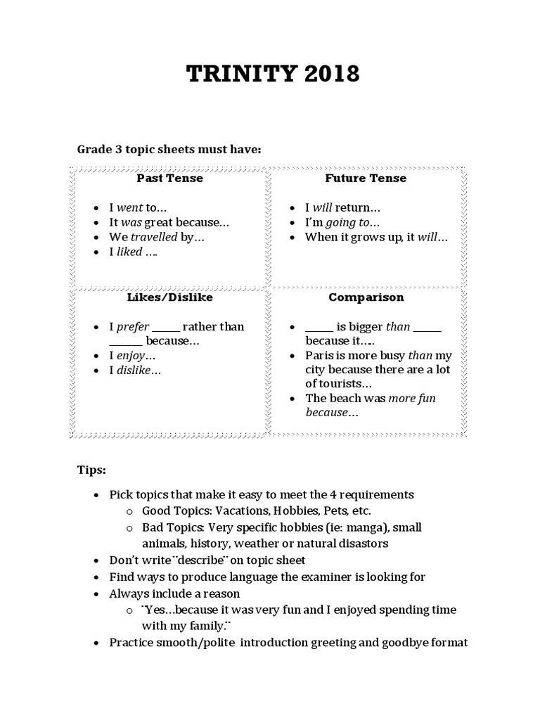Grade 3 Writing Topic Guidelines | PDF