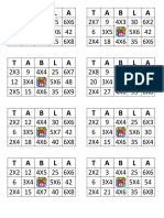 Bingo en Tablas de Multiplicar