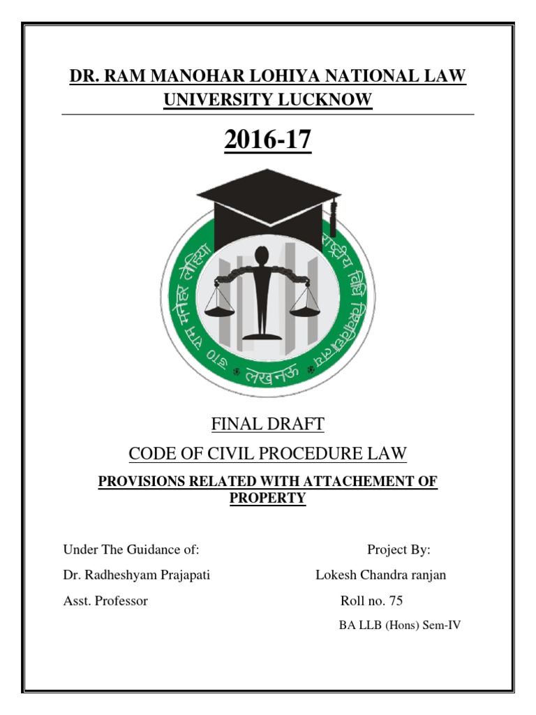 Dr. Ram Manohar Lohiya National Law University Lucknow Final Draft