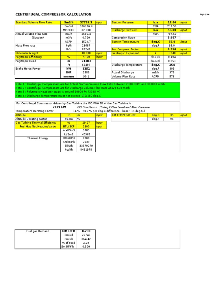 Centrifugal Compressor Calculations Guide | PDF | Sustainable ...