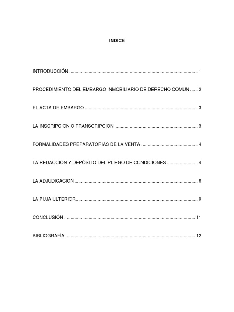 Procedimiento de Embargo Inmobiliario | PDF | Subasta | Pagos