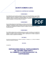 Decreto Del Congreso 4-2012 Dispos p Fortalecimiento Del Sistema Tributario y El Combate a La Defraud y Al Contrab