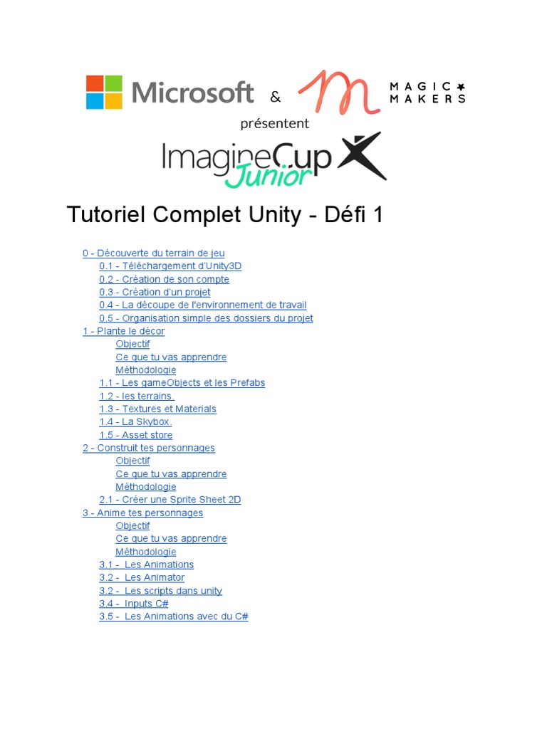 Tutoriel Unity 3D : Débuter Facilement | PDF | Unity (Moteur de jeu ...