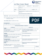 LESSON PLAN Cover Sheet Weeks 2 - 4