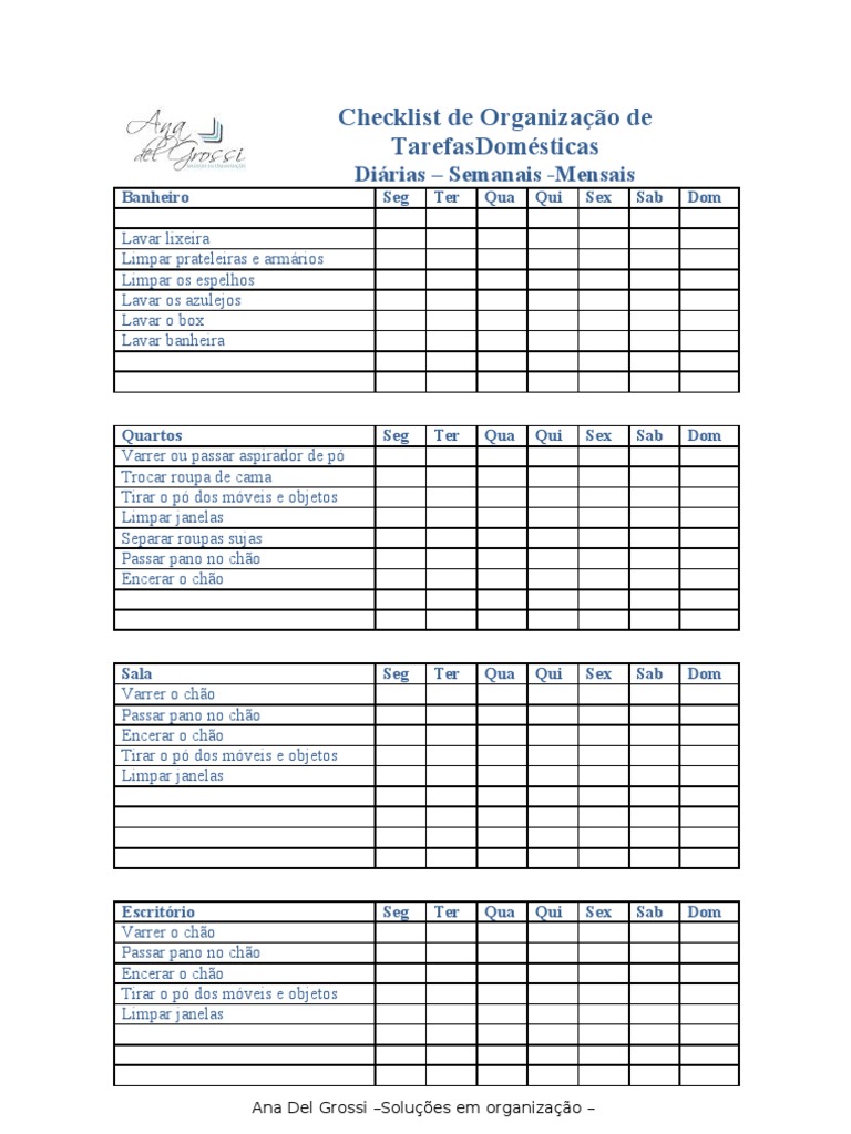 Checklist de Organização de Tarefas | PDF
