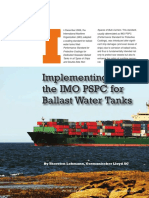 Implementing The IMO PSPC For Ballast Water Tanks