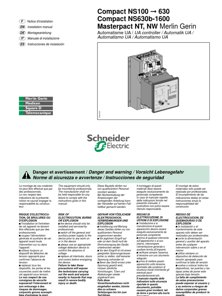 UA Controller (Compact NS100-630 - NS630b-1600 - Masterpact NT - NW PDF ...