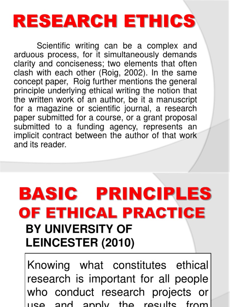 Basic Principles of Ethical Practice Plagiarism Citation