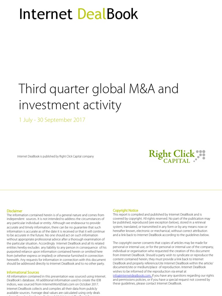 Internet Dealbook Q3 Report 2017 | PDF | E Commerce | Internet