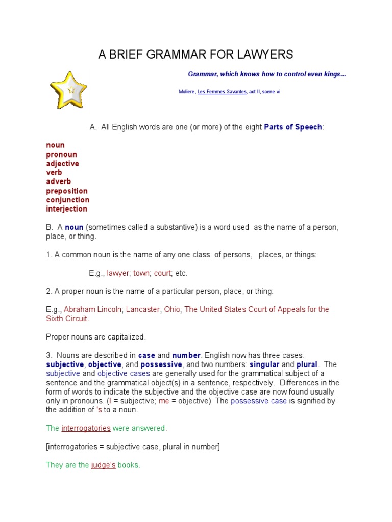 Core Grammar For Lawyers Book