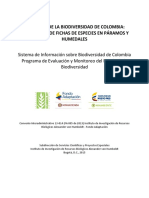 Catálogo de La Biodiversidad de Colombia Colecciones de Fichas de Especies en Páramos y Humedales.