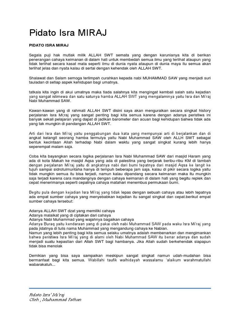 Pidato Isra Miraj