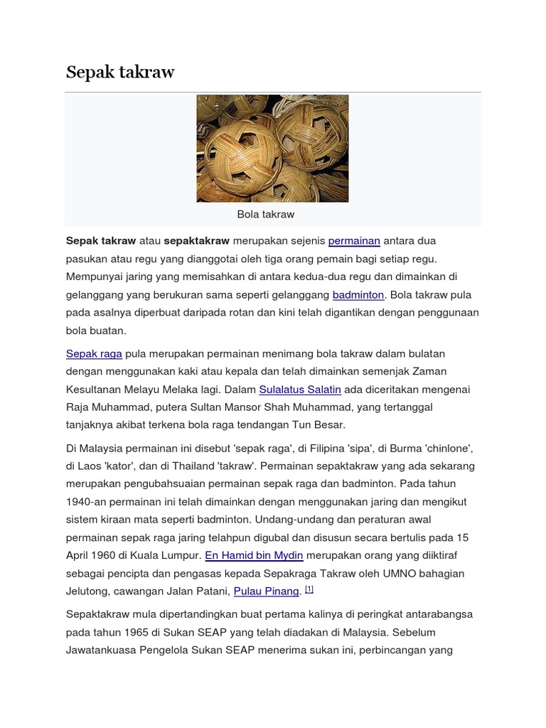 Pengenalan Sepak Takraw Pdf