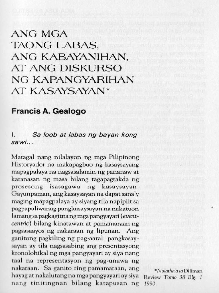Gealogo Taong Labas Kabayanihan PDF | PDF