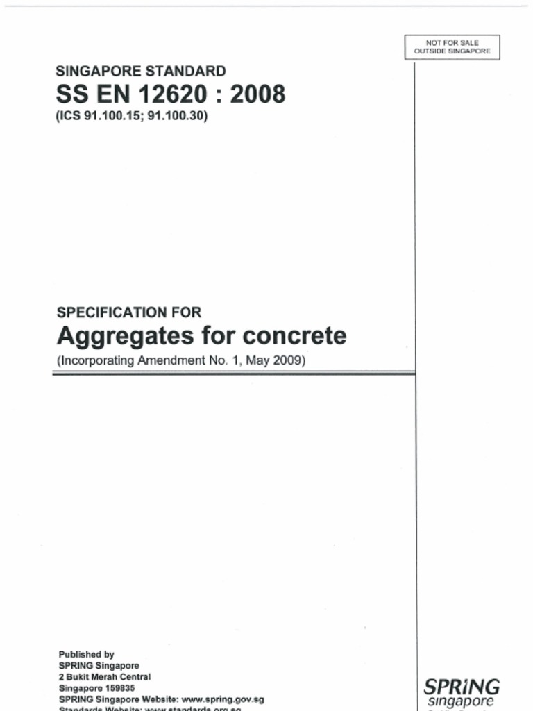 SS en 12620 2008 Specification For Aggregates For Concrete | PDF