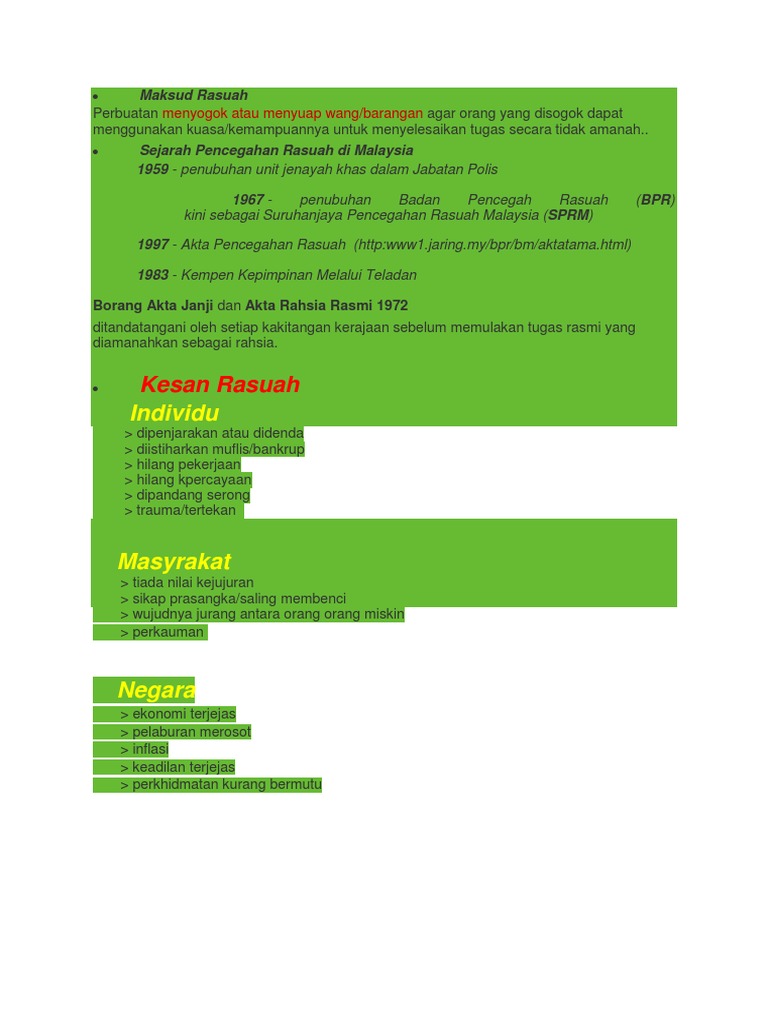 Maksud Rasuah | PDF